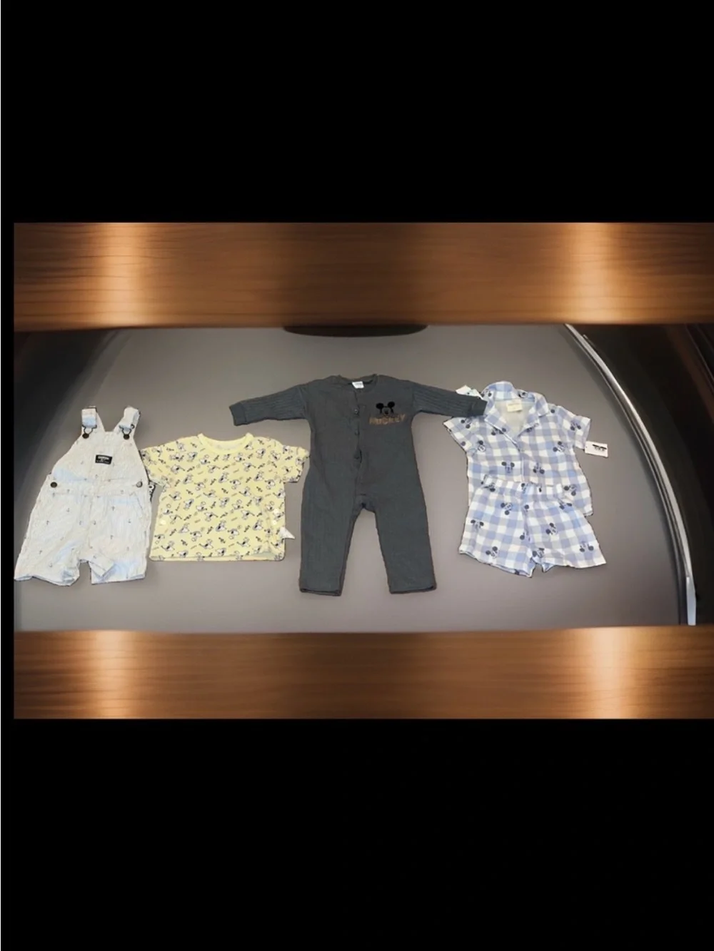 6-Items 18m Bundle Mickey Mouse Thermal Outfit & A2pc Button Up W/Shorts